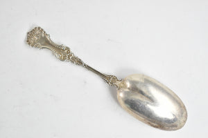 Sterling Silver Whiting Pompadour Pattern Ornate Berry Serving Spoon