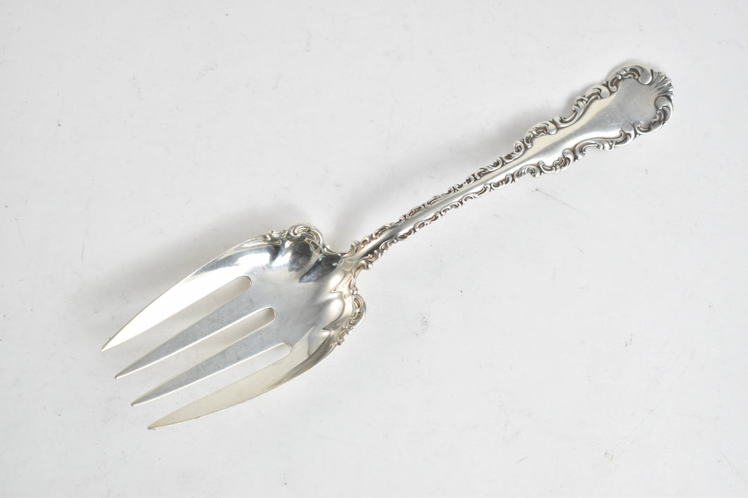 Sterling Silver Whiting Co Louis XV Salad Serving Fork 9