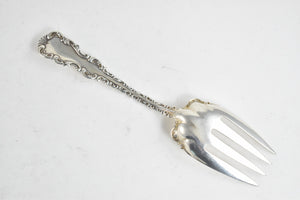 Sterling Silver Whiting Co Louis XV Salad Serving Fork 9"