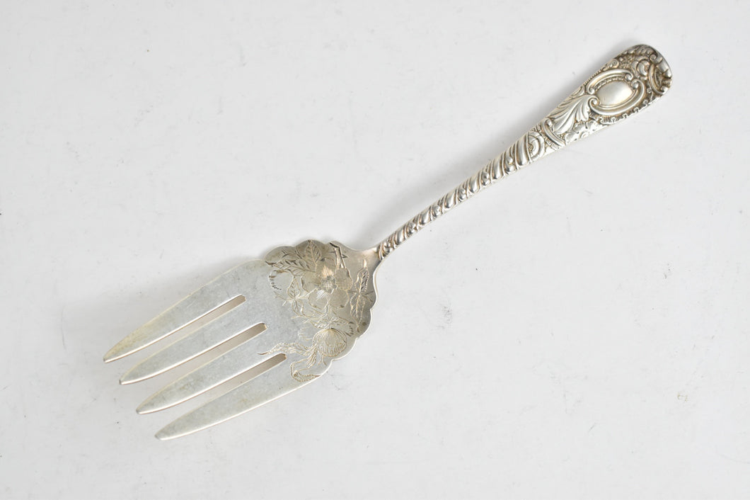 Sterling Silver John McElree Engraved Floral Ornate 8.25