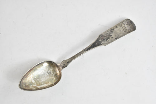 Coin Silver Cook & Co Monogram Fiddle Pattern Spoon
