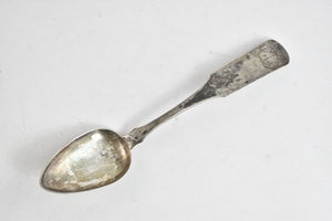 Coin Silver Cook & Co Monogram Fiddle Pattern Spoon