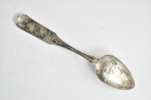 Coin Silver Cook & Co Monogram Fiddle Pattern Spoon