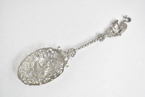 Sterling Silver Dutch Ornate Pierced Baroque Serving Spoon