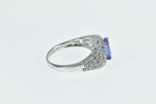 Load image into Gallery viewer, 14K Oval Tanzanite Diamond Engagement Ring White Gold