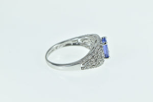 14K Oval Tanzanite Diamond Engagement Ring White Gold