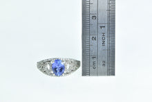 Load image into Gallery viewer, 14K Oval Tanzanite Diamond Engagement Ring White Gold