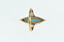 Load image into Gallery viewer, 14K Victorian Marquise Turquoise Rose Diamond Ring Rose Gold