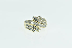 10K 0.75 Ctw Diamond Channel Bypass Statement Ring Yellow Gold