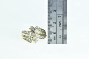 10K 0.75 Ctw Diamond Channel Bypass Statement Ring Yellow Gold