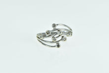 Load image into Gallery viewer, 10K Diamond Wavy Vintage Statement Band Ring White Gold