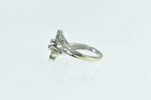 Load image into Gallery viewer, 10K Diamond Wavy Vintage Statement Band Ring White Gold