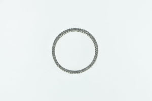 10K Vintage Diamond Circle Journey Symbol Pendant White Gold