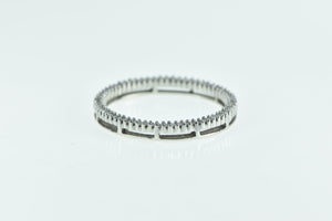 10K Vintage Diamond Circle Journey Symbol Pendant White Gold
