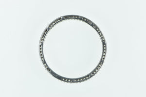 10K Vintage Diamond Circle Journey Symbol Pendant White Gold