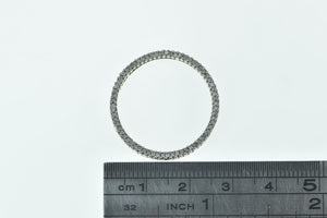 10K Vintage Diamond Circle Journey Symbol Pendant White Gold