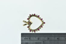 Load image into Gallery viewer, 10K Ruby Diamond Heart Love Symbol Vintage Pendant Yellow Gold