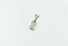 Load image into Gallery viewer, 14K 1960&#39;s Vintage Pearl Diamond Accent Squared Charm/Pendant Yellow Gold