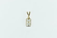 Load image into Gallery viewer, 14K 1960&#39;s Vintage Pearl Diamond Accent Squared Charm/Pendant Yellow Gold