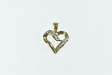 Load image into Gallery viewer, 10K Vintage Baguette Diamond Loop Heart Love Pendant Yellow Gold