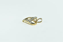 Load image into Gallery viewer, 10K Vintage Baguette Diamond Loop Heart Love Pendant Yellow Gold