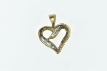 Load image into Gallery viewer, 10K Vintage Baguette Diamond Loop Heart Love Pendant Yellow Gold