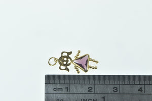 14K February Birthstone Baby Girl Daughter Charm/Pendant Yellow Gold