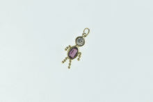 Load image into Gallery viewer, 14K Amethyst Birthstone Baby February CZ Charm/Pendant Yellow Gold