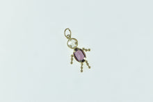 Load image into Gallery viewer, 14K Amethyst Birthstone Baby February CZ Charm/Pendant Yellow Gold