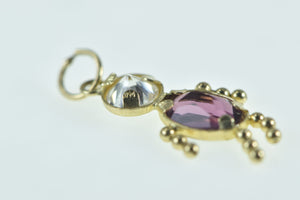 14K Amethyst Birthstone Baby February CZ Charm/Pendant Yellow Gold