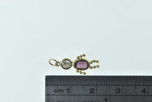 Load image into Gallery viewer, 14K Amethyst Birthstone Baby February CZ Charm/Pendant Yellow Gold