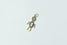 Load image into Gallery viewer, 14K Birthstone Baby February Syn. Amethyst CZ Charm/Pendant Yellow Gold