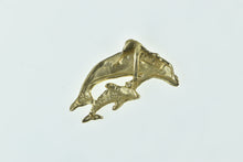 Load image into Gallery viewer, 14K Jumping Dolphin Symbol Ocean Animal Charm/Pendant Yellow Gold