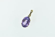 Load image into Gallery viewer, 14K Oval Amethyst Diamond Accent Classic Pendant Yellow Gold