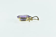 Load image into Gallery viewer, 14K Oval Amethyst Diamond Accent Classic Pendant Yellow Gold