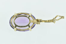 Load image into Gallery viewer, 14K Oval Amethyst Diamond Accent Classic Pendant Yellow Gold