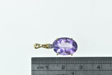 Load image into Gallery viewer, 14K Oval Amethyst Diamond Accent Classic Pendant Yellow Gold