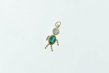 Load image into Gallery viewer, 14K May Birthstone Baby Syn. Emerald CZ Charm/Pendant Yellow Gold