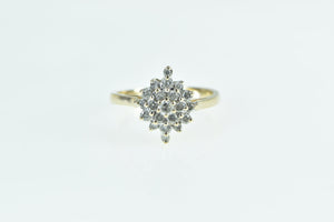 10K 0.50 Ctw Vintage Diamond Cluster Statement Ring Yellow Gold