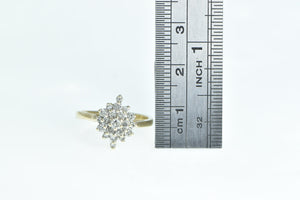 10K 0.50 Ctw Vintage Diamond Cluster Statement Ring Yellow Gold