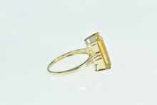 Load image into Gallery viewer, 14K Emerald Cut Citrine Solitaire Statement Ring Yellow Gold