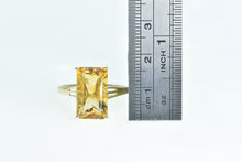 Load image into Gallery viewer, 14K Emerald Cut Citrine Solitaire Statement Ring Yellow Gold