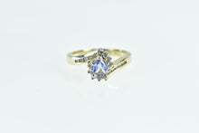 Load image into Gallery viewer, 14K Pear Tanzanite Diamond Vintage Swirl Ring Yellow Gold