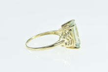 Load image into Gallery viewer, 10K Emerald Cut Quartz Solitaire Statement Ring Yellow Gold