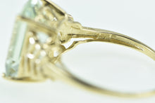 Load image into Gallery viewer, 10K Emerald Cut Quartz Solitaire Statement Ring Yellow Gold