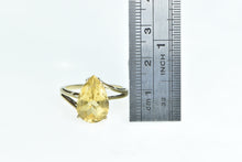 Load image into Gallery viewer, 10K Pear Citrine Solitaire Vintage Statement Ring Yellow Gold