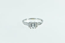 Load image into Gallery viewer, 14K Aquamarine Faceted Cushion Diamond Ring White Gold