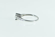 Load image into Gallery viewer, 14K Aquamarine Faceted Cushion Diamond Ring White Gold