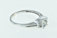 Load image into Gallery viewer, 14K Aquamarine Faceted Cushion Diamond Ring White Gold