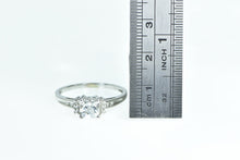 Load image into Gallery viewer, 14K Aquamarine Faceted Cushion Diamond Ring White Gold